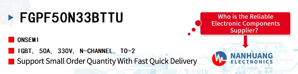 FGPF50N33BTTU onsemi IGBT, 50A, 330V, N-CHANNEL, TO-2