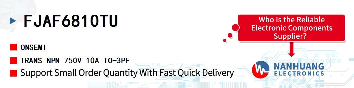 FJAF6810TU onsemi TRANS NPN 750V 10A TO-3PF