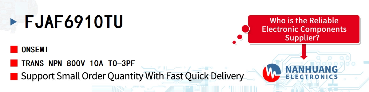 FJAF6910TU onsemi TRANS NPN 800V 10A TO-3PF