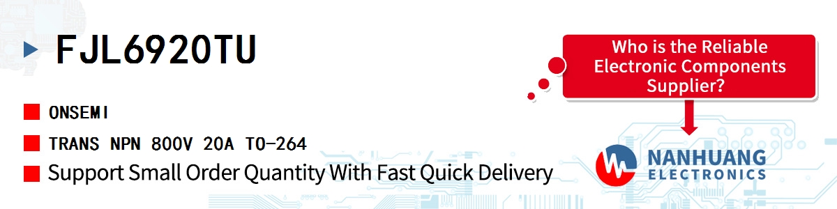 FJL6920TU onsemi TRANS NPN 800V 20A TO-264