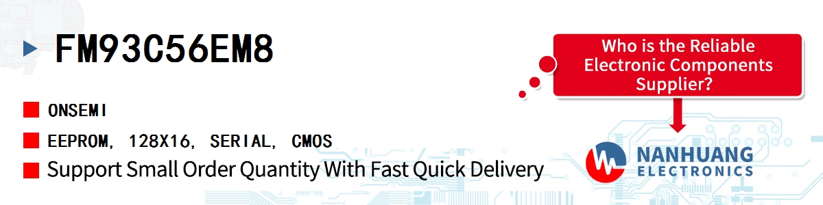 FM93C56EM8 onsemi EEPROM, 128X16, SERIAL, CMOS