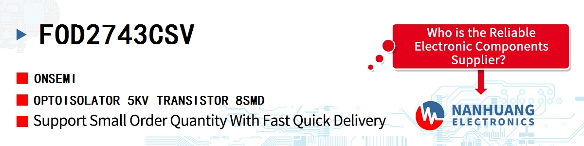 FOD2743CSV onsemi OPTOISOLATOR 5KV TRANSISTOR 8SMD