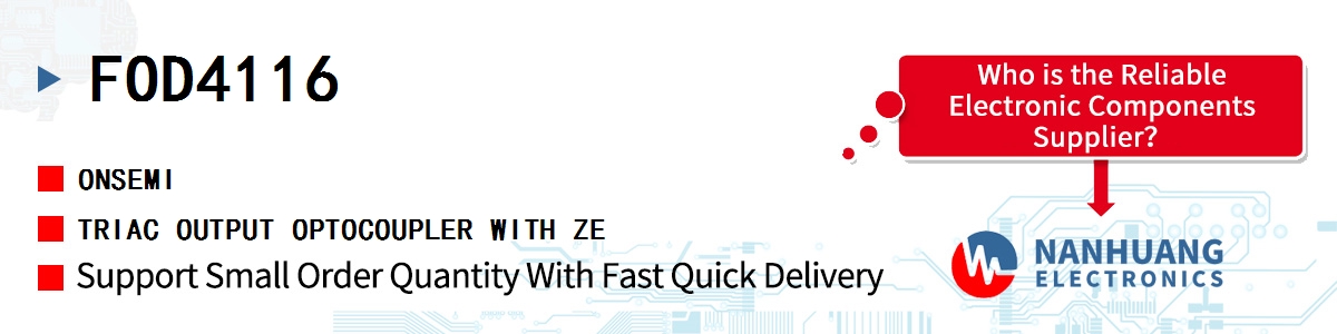 FOD4116 onsemi TRIAC OUTPUT OPTOCOUPLER WITH ZE