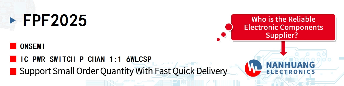 FPF2025 onsemi IC PWR SWITCH P-CHAN 1:1 6WLCSP
