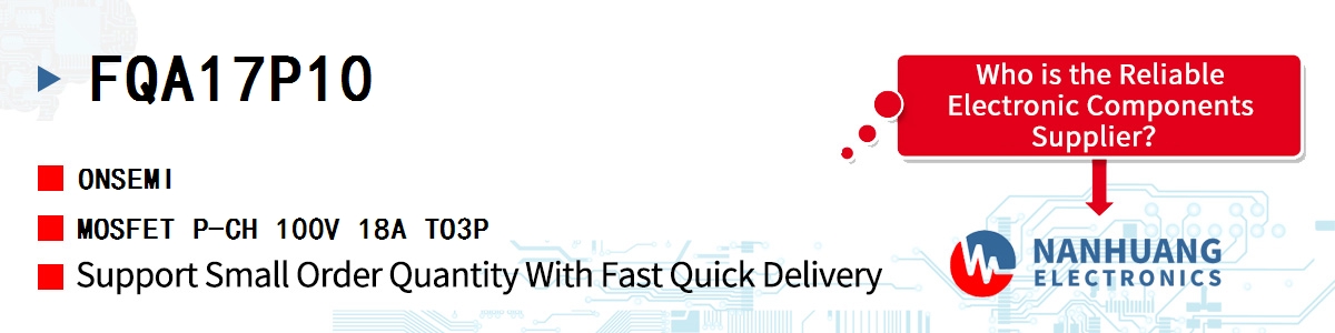 FQA17P10 onsemi MOSFET P-CH 100V 18A TO3P