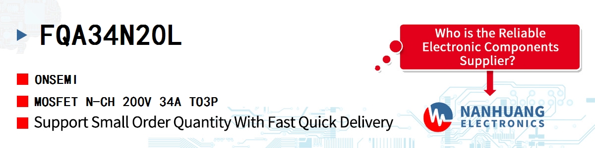 FQA34N20L onsemi MOSFET N-CH 200V 34A TO3P