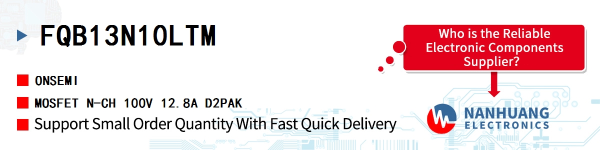 FQB13N10LTM onsemi MOSFET N-CH 100V 12.8A D2PAK