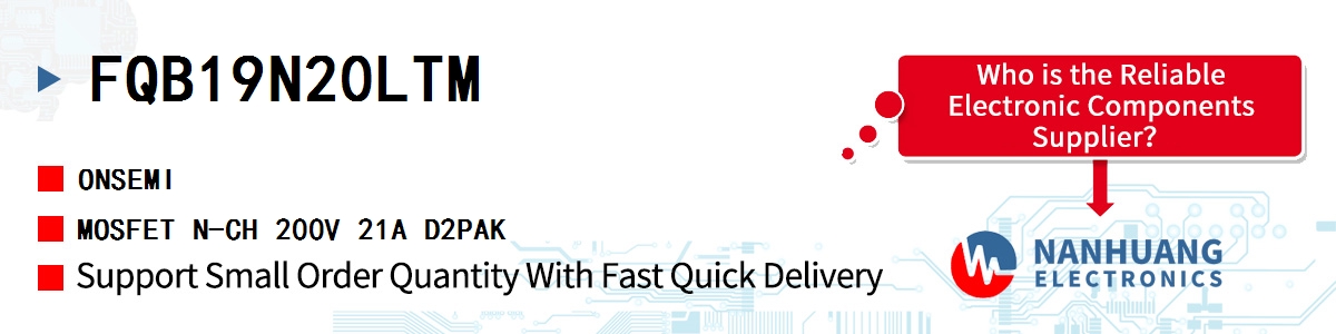 FQB19N20LTM onsemi MOSFET N-CH 200V 21A D2PAK