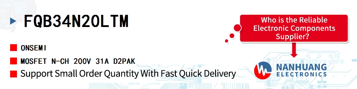 FQB34N20LTM onsemi MOSFET N-CH 200V 31A D2PAK