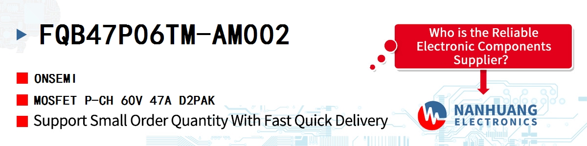 FQB47P06TM-AM002 onsemi MOSFET P-CH 60V 47A D2PAK