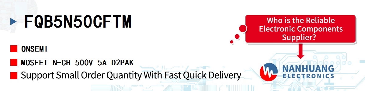 FQB5N50CFTM onsemi MOSFET N-CH 500V 5A D2PAK