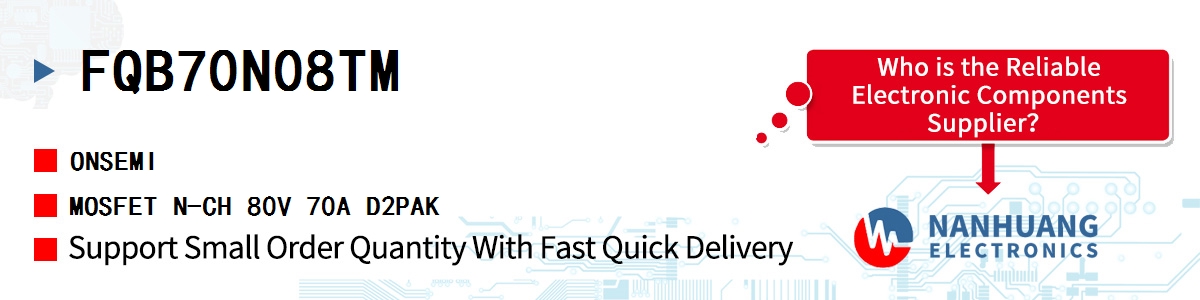 FQB70N08TM onsemi MOSFET N-CH 80V 70A D2PAK