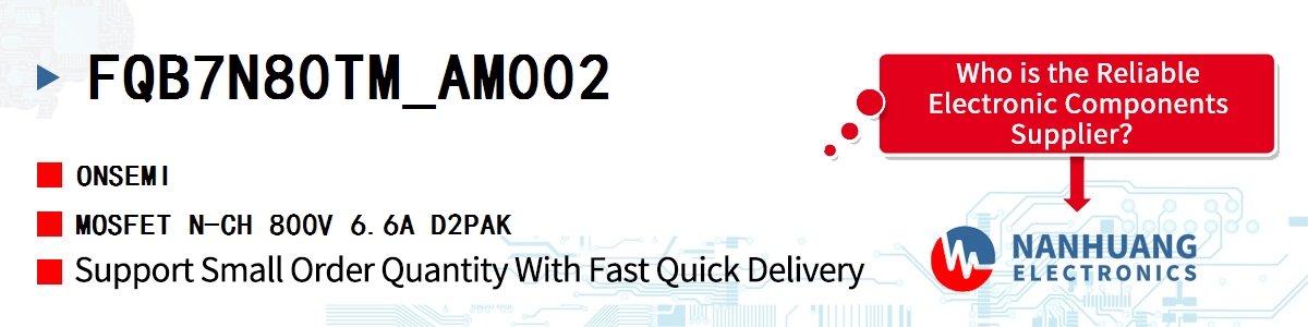 FQB7N80TM_AM002 onsemi MOSFET N-CH 800V 6.6A D2PAK