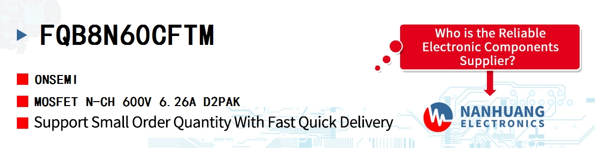FQB8N60CFTM onsemi MOSFET N-CH 600V 6.26A D2PAK
