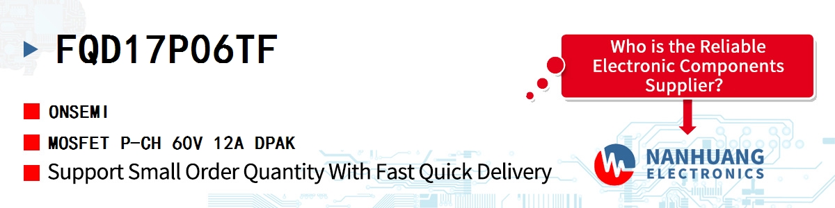 FQD17P06TF onsemi MOSFET P-CH 60V 12A DPAK