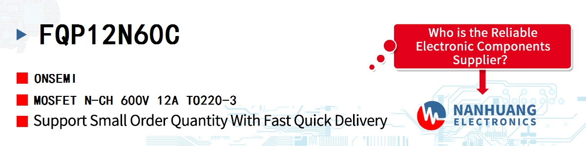 FQP12N60C onsemi MOSFET N-CH 600V 12A TO220-3
