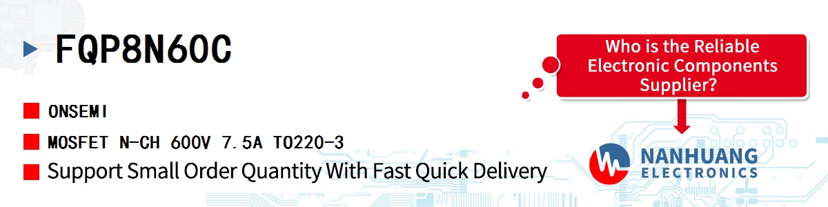 FQP8N60C onsemi MOSFET N-CH 600V 7.5A TO220-3