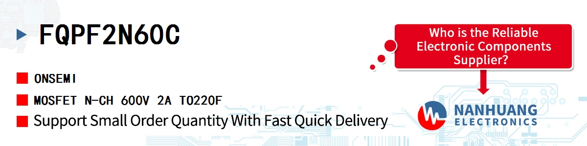 FQPF2N60C onsemi MOSFET N-CH 600V 2A TO220F