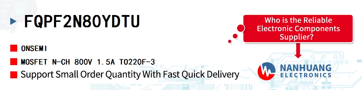 FQPF2N80YDTU onsemi MOSFET N-CH 800V 1.5A TO220F-3