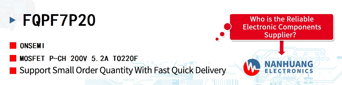 FQPF7P20 onsemi MOSFET P-CH 200V 5.2A TO220F