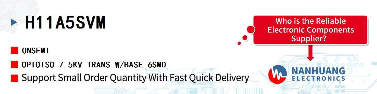 H11A5SVM onsemi OPTOISO 7.5KV TRANS W/BASE 6SMD