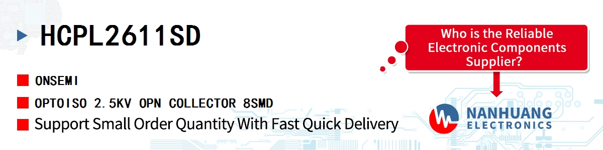 HCPL2611SD onsemi OPTOISO 2.5KV OPN COLLECTOR 8SMD