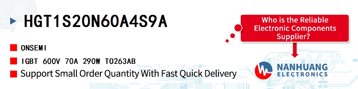 HGT1S20N60A4S9A onsemi IGBT 600V 70A 290W TO263AB