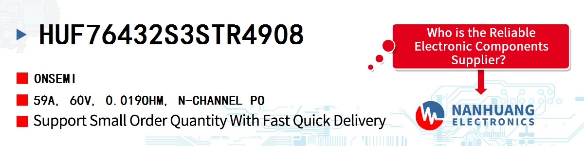 HUF76432S3STR4908 onsemi 59A, 60V, 0.019OHM, N-CHANNEL PO