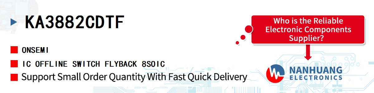 KA3882CDTF onsemi IC OFFLINE SWITCH FLYBACK 8SOIC
