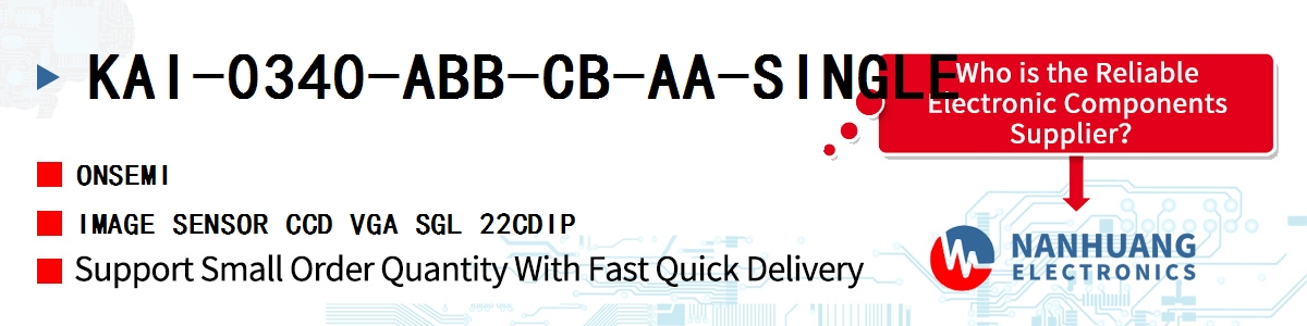 KAI-0340-ABB-CB-AA-SINGLE onsemi IMAGE SENSOR CCD VGA SGL 22CDIP
