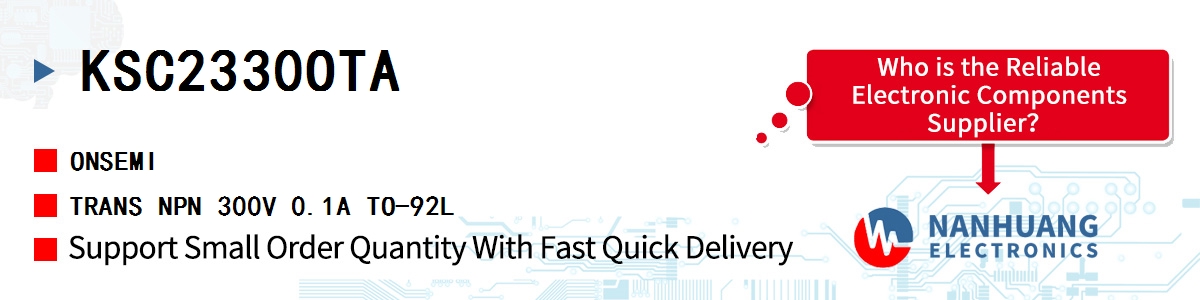 KSC2330OTA onsemi TRANS NPN 300V 0.1A TO-92L