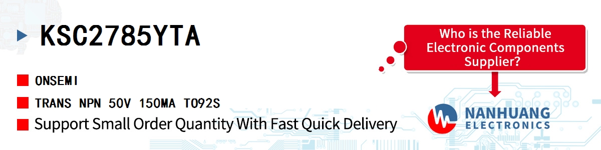 KSC2785YTA onsemi TRANS NPN 50V 150MA TO92S
