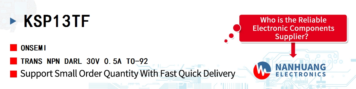 KSP13TF onsemi TRANS NPN DARL 30V 0.5A TO-92