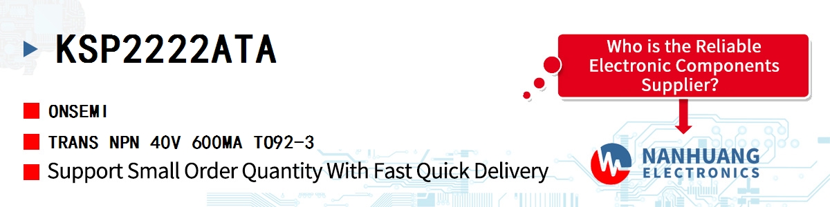 KSP2222ATA onsemi TRANS NPN 40V 600MA TO92-3