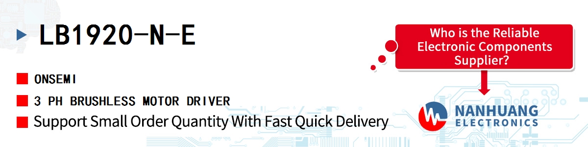 LB1920-N-E onsemi 3 PH BRUSHLESS MOTOR DRIVER