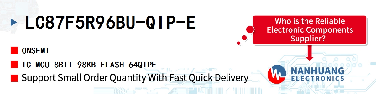 LC87F5R96BU-QIP-E onsemi IC MCU 8BIT 98KB FLASH 64QIPE