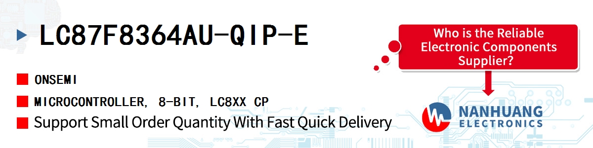LC87F8364AU-QIP-E onsemi MICROCONTROLLER, 8-BIT, LC8XX CP