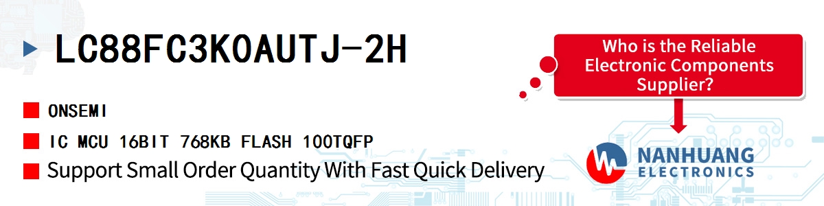 LC88FC3K0AUTJ-2H onsemi IC MCU 16BIT 768KB FLASH 100TQFP