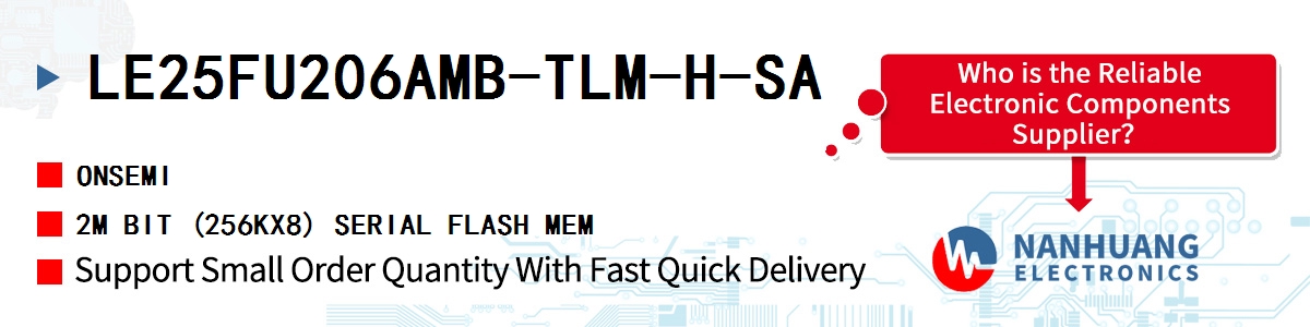 LE25FU206AMB-TLM-H-SA onsemi 2M BIT (256KX8) SERIAL FLASH MEM