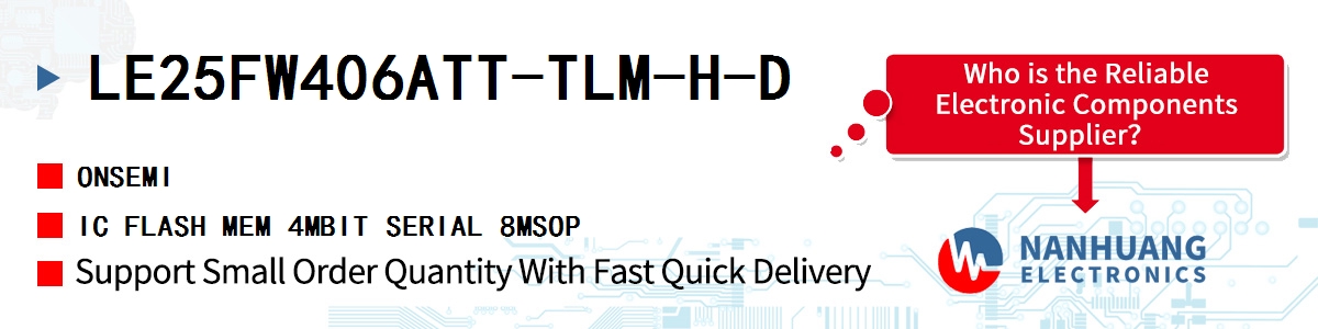 LE25FW406ATT-TLM-H-D onsemi IC FLASH MEM 4MBIT SERIAL 8MSOP