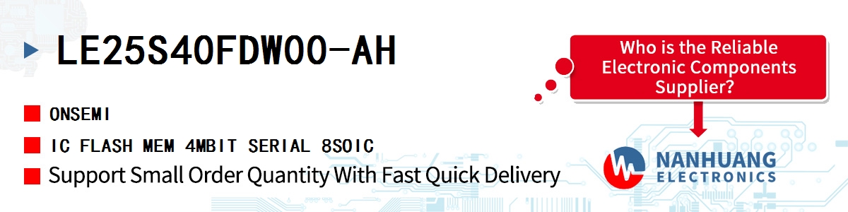 LE25S40FDW00-AH onsemi IC FLASH MEM 4MBIT SERIAL 8SOIC