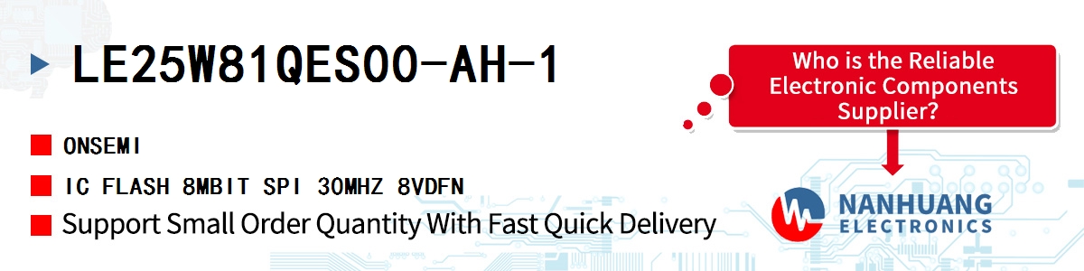 LE25W81QES00-AH-1 onsemi IC FLASH 8MBIT SPI 30MHZ 8VDFN