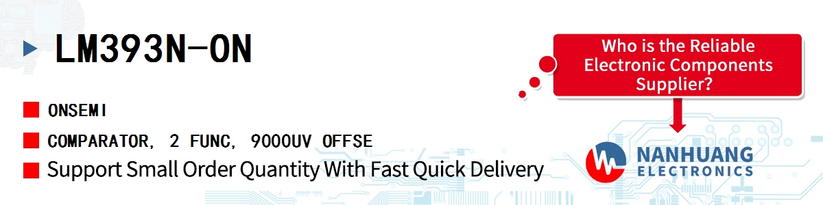 LM393N-ON onsemi COMPARATOR, 2 FUNC, 9000UV OFFSE
