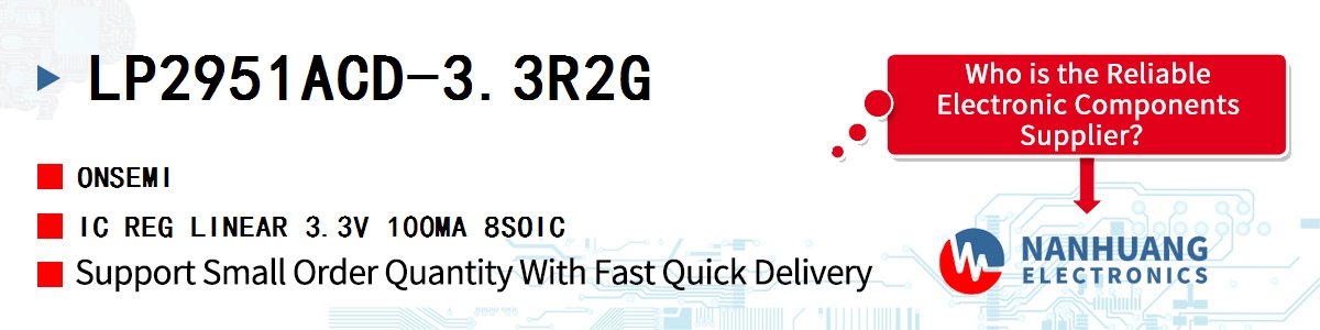LP2951ACD-3.3R2G onsemi IC REG LINEAR 3.3V 100MA 8SOIC