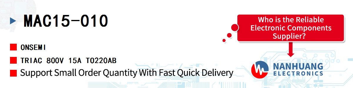 MAC15-010 onsemi TRIAC 800V 15A TO220AB