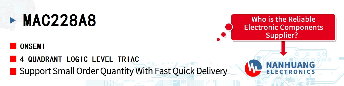 MAC228A8 onsemi 4 QUADRANT LOGIC LEVEL TRIAC