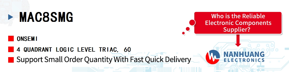 MAC8SMG onsemi 4 QUADRANT LOGIC LEVEL TRIAC, 60