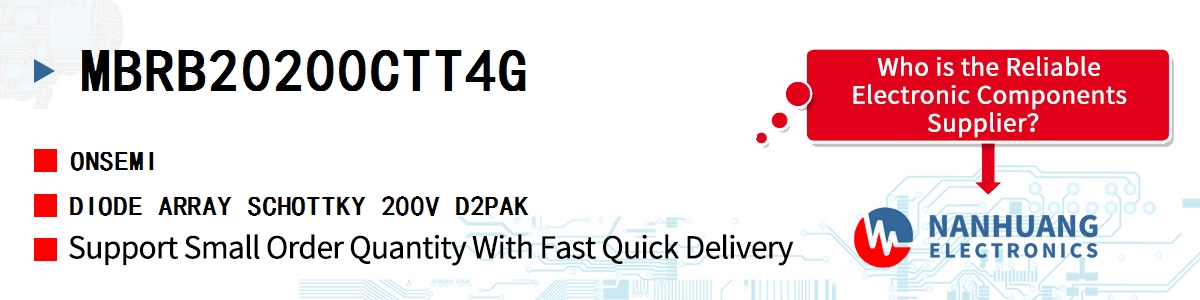 MBRB20200CTT4G onsemi DIODE ARRAY SCHOTTKY 200V D2PAK
