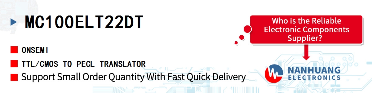 MC100ELT22DT onsemi TTL/CMOS TO PECL TRANSLATOR