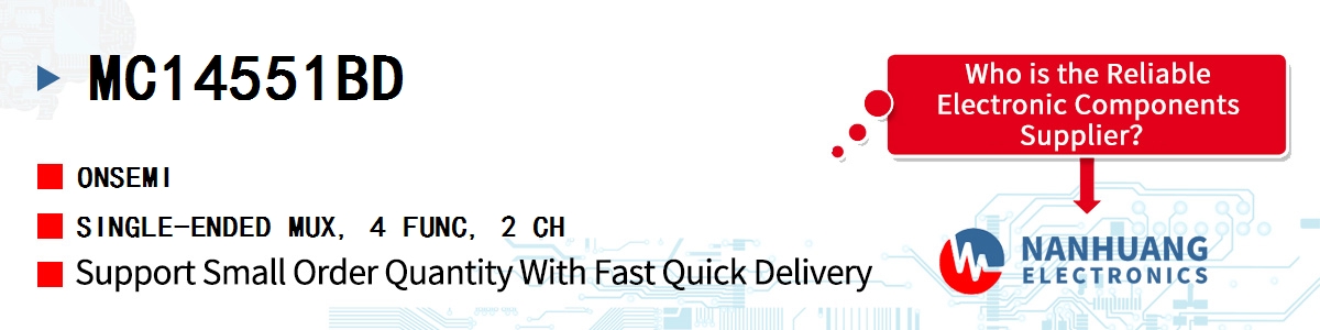 MC14551BD onsemi SINGLE-ENDED MUX, 4 FUNC, 2 CH